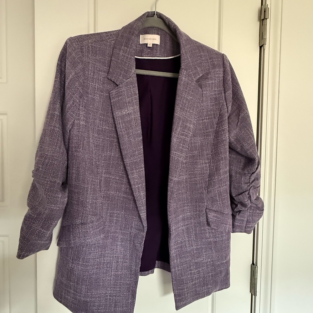 Skies Are Blue Textured Lavender Blazer